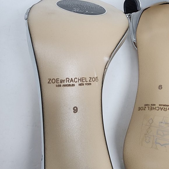 Rachel & Zoe Pumps Womens 9 Silver Heels Sandals Open Toe Shoes Metallic - Picture 10 of 10